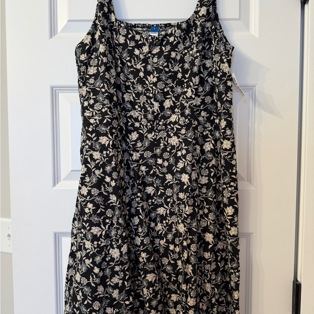Floral Black and Cream Dress